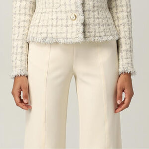 Elisabetta Franchi Cream High-Waisted Pants Size 40 / US 4